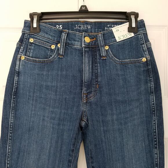 J. Crew 9" Vintage Slim Straight Jean Womens Size 25 Giselle Wash NWT $128 BX766 - Picture 2 of 9